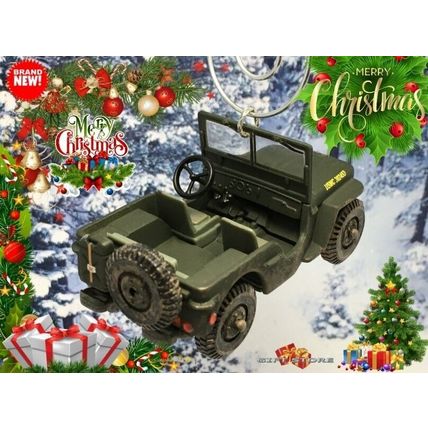 RARE CHRISTMAS ORNAMENT USMC WILLYS™ ARMY JEEP MB GPW GREAT GIFT NOVELTY
