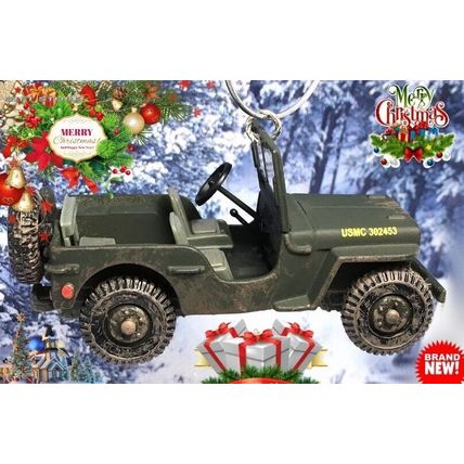 RARE CHRISTMAS ORNAMENT USMC WILLYS™ ARMY JEEP MB GPW GREAT GIFT NOVELTY
