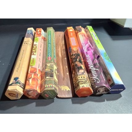 120 Sticks Of Incense With Elephant Boat Burner, HEM, Tulasi, SAC, Kamini, More