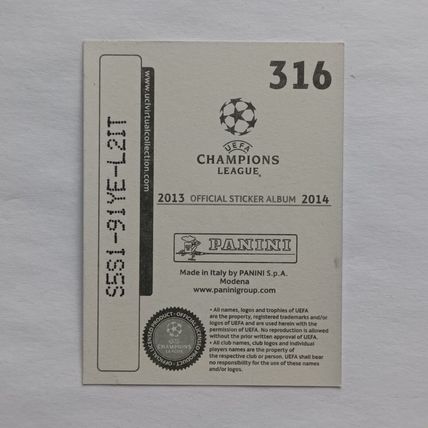 Panini Champions League 2013/14 Foil Sticker #316: Mario Balotelli