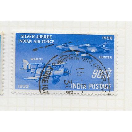 INDIA 1958 INDIAN AIR FORCE 25 YEARS 90np SG398 398 SG WESTLAND HAWKER PLANES