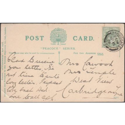 Follifoot, Yorkshire, 1906 - Peacock Postcard