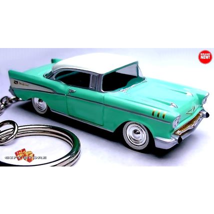 RARE CUSTOM KEYCHAIN 57/1957 MINT GREEN CHEVY BEL AIR