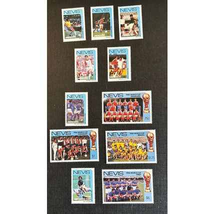 Nevis Stamps. 1986 Football World Cup SG 390 to SG 400 Part Set MNH