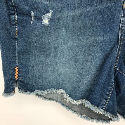 Torrid High Rise 5" Stretch Denim Shorts Size 18 Distressed Button Fly Blue
