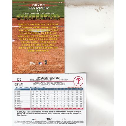 BRYCE HARPER & KYLE SCHWARBER AUTOGRAPH 2015/24 PHILADELPHIA PHILLIES ALL-STARS