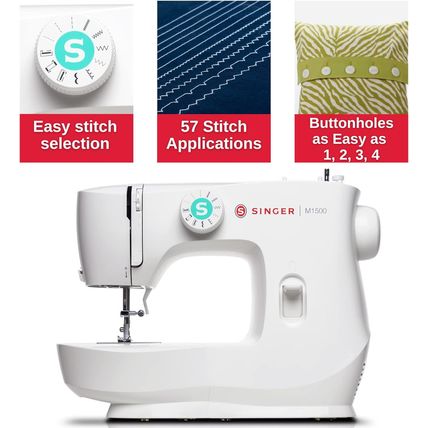 SINGER M1500 Lightweight & Portable Sewing Machine with Accessory Kit | 57 Stitc