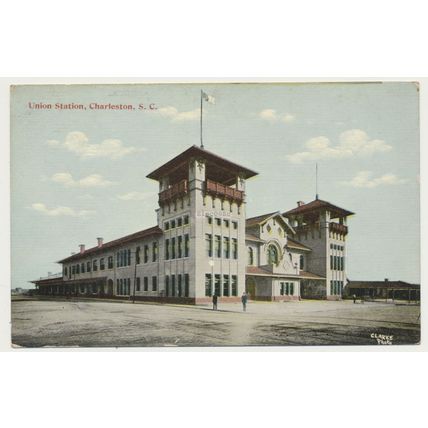 Charleston Union Railway Station Original Vintage RPPC 1900s Clarke Photo