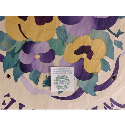 HANDPAINTED WELCOME SLATE DOOR HANGING with YELLOW & PURPLE PANSIES