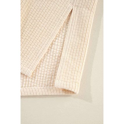 Oatmeal Corduroy Flap Pocket Button Up Shacket