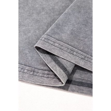 Philippine Gray Mineral Wash Half Sleeve Boyfriend Vintage T Shirt