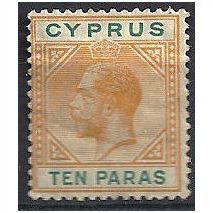 Cyprus 1921 SG85 10 Paras Orange & Green Mounted Mint ..