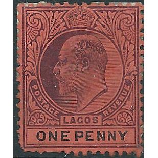 Lagos 1904 SG55 1d Purple & Black/Red (Slight Remainders) Mounted Mint . ..