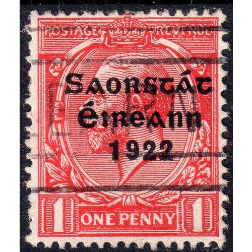 Ireland Sg69 1d Scarlet "Harrison coil stamp" V/Fine used (G131)