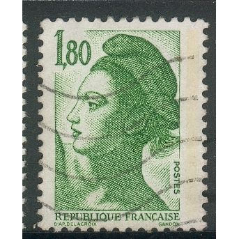 France 1985 - 1f.80 green - "Liberty" (after Delacroix) used