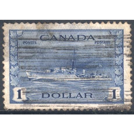 Canada 1942 (War Effort) - SG388 - $1 blue - H.M.S. "Cossack" Destroyer - used
