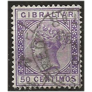 Gibraltar 1889 SG28 50c Bright Lilac Good+ Used . ..