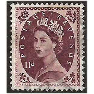 1954 SG528 11d Brown Purple Watermark TUDOR Crown Fine Used . .. .
