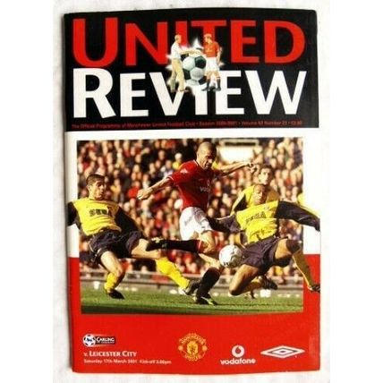 2001 programme Manchester United v. Leicester City 17/3