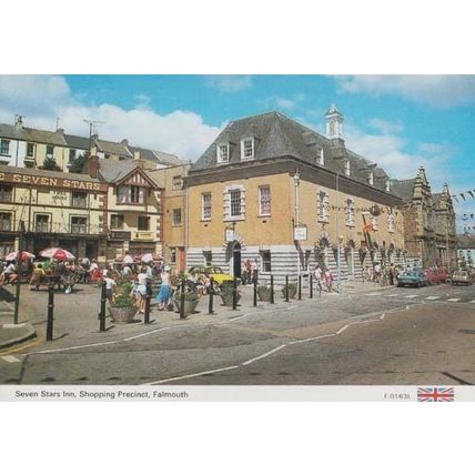 Falmouth Cornwall Seven Stars Inn Job Centre Shopping Precincts Shops Postcard