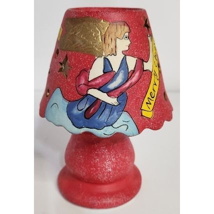 Vintage Ceramic Christmas Santa Fairy Light Tea Candles 5 3/4"
