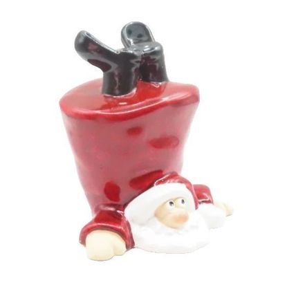 Ceramic Santa with Legs in the Air 12 CM Festive Christmas Decoration Jesus