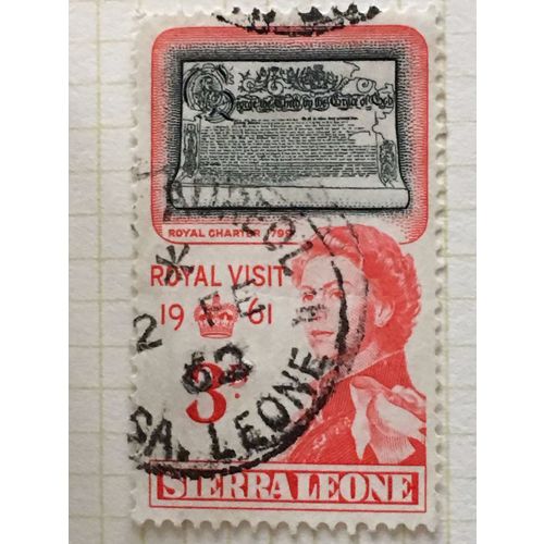 Sierra Leone 1961 Royal Visit 3d Charter 1799 Used SG 236 postage stamp