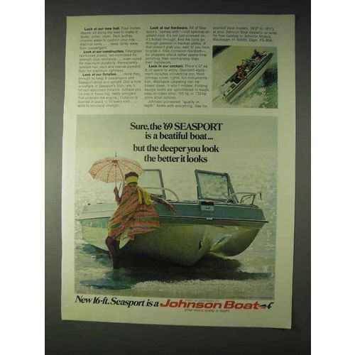 1969 Johnson Seasport Boat Ad - Is Beautiful