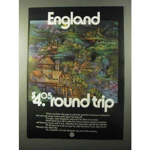 1971 AT&T Long Distance Ad - England $4.05 Round Trip