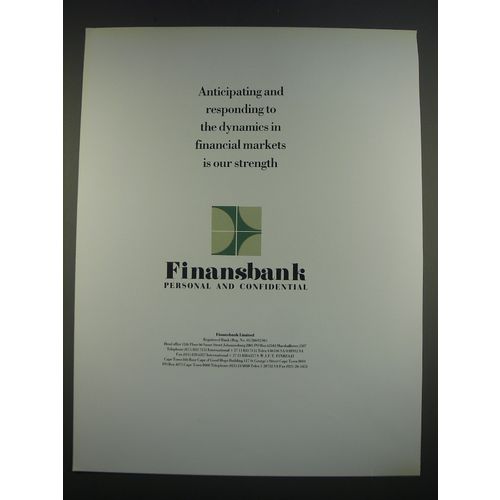 1989 Finansbank Bank Ad - Anticipating and responding to the dynamics