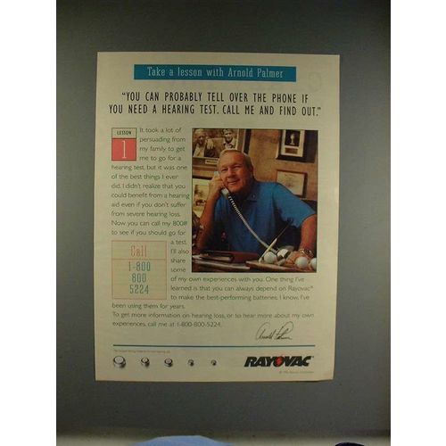 1996 Rayovac Batteries Ad - Arnold Palmer, Hearing Test