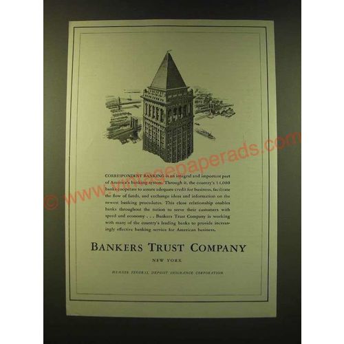 1947 Bankers Trust Company Ad - Correspondent Banking