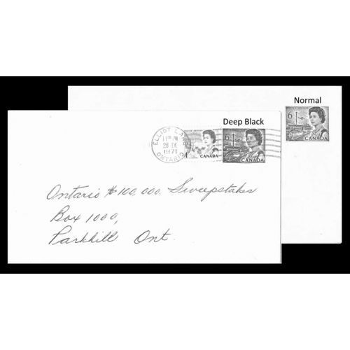 Canada #EN87 Elizabeth II Centennial Postal Envelope MINT "Deep Black" variety