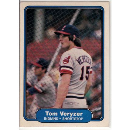 1982 Fleer baseball card 381 Tom Veryzer– Cleveland Indians