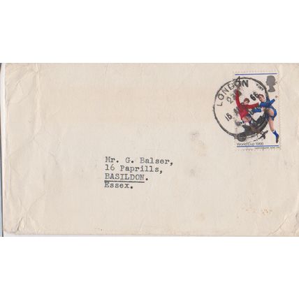 GB 1966 cover London with World cup 4d sent to Basildon