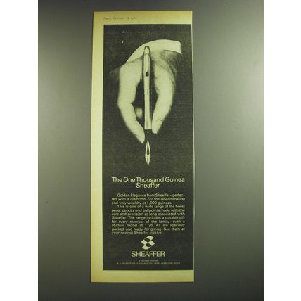 1969 Sheaffer Golden Elegance Pen Ad - The one thousand guinea Sheaffer