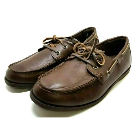 Men's Old Navy Brown Leather Boat Shoes Size 10 (GG9)