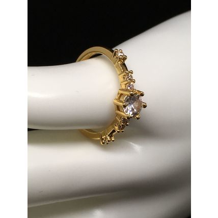 Ring Wedding Engagement 14k Yellow Gold Filled with Diamonds #153 USA Se