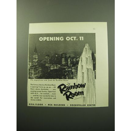 1950 Rainbow Room Advertisement - Opening Oct. 11