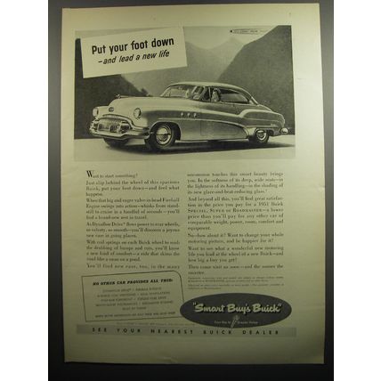 1951 Buick cars Ad - Put your foot down and lead a new life