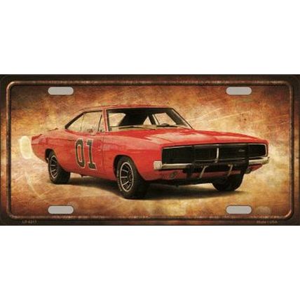 Dukes of Hazzard General Lee Car Metal License Plate dodge charger sign tag