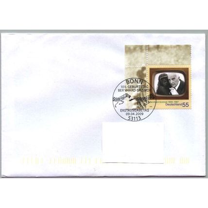 Deutschland SSt. Bonn "100. Geb. Berhard Grzimek, Zebras" 2009