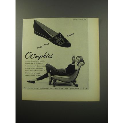 1955 Oomphies Shoes Ad - Happy-time Basque