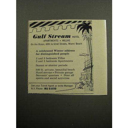 1957 Gulf Stream Hotel Ad - A celebrated winter address for distinguished people
