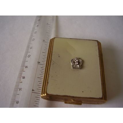 Vintage Zell 5th Avenue Art Deco Dovell Rouge & Powder Compact Duo Steel Mirror