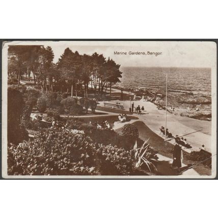 Marine Gardens, Bangor, Co Down, 1938 - RP Postcard