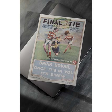 1931 Rugby League Challenge Cup Final Programme A4 Print – Halifax vs York
