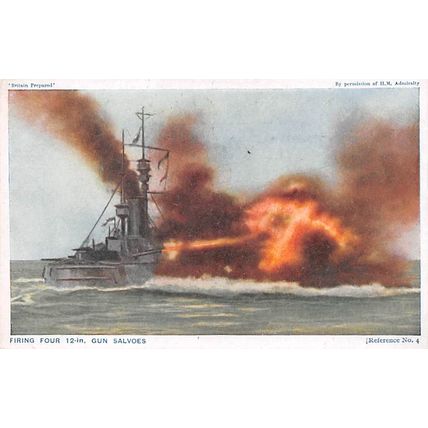 Firing four 12-in. Gun Salvoes: Photochrom no. 4