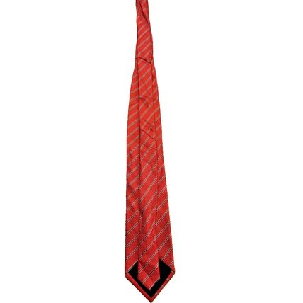 Suzuki Name Logo Promo Men's Red Black Silver Multi Striped Neck Tie Rare Find!
