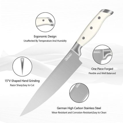 Chef Lover White Knife Set 9 Piece Razor Sharp Forged High Carbon Japanese